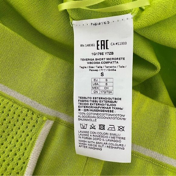 PINKO  Shorts Teverga - 1G176E Y7ZB Teverga - Yellow Green Size S - Picture 8 of 8